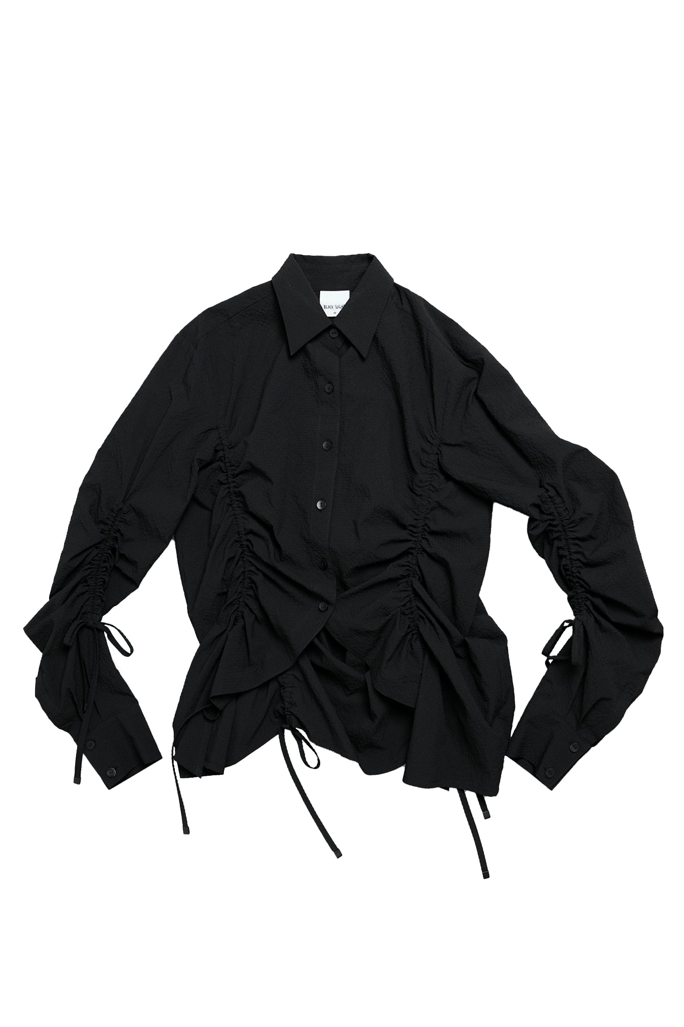 BLACKSUGAR STRING GATHERED LONG SLEEVE SHIRT | BS25006