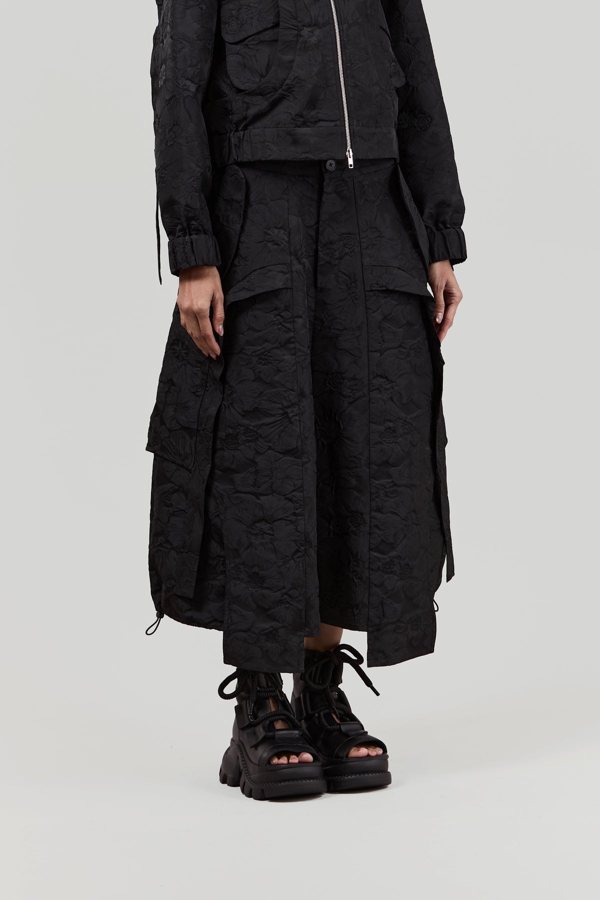 BLACKSUGAR EMBOSSED PANELED MIDI SKIRT | BP26025