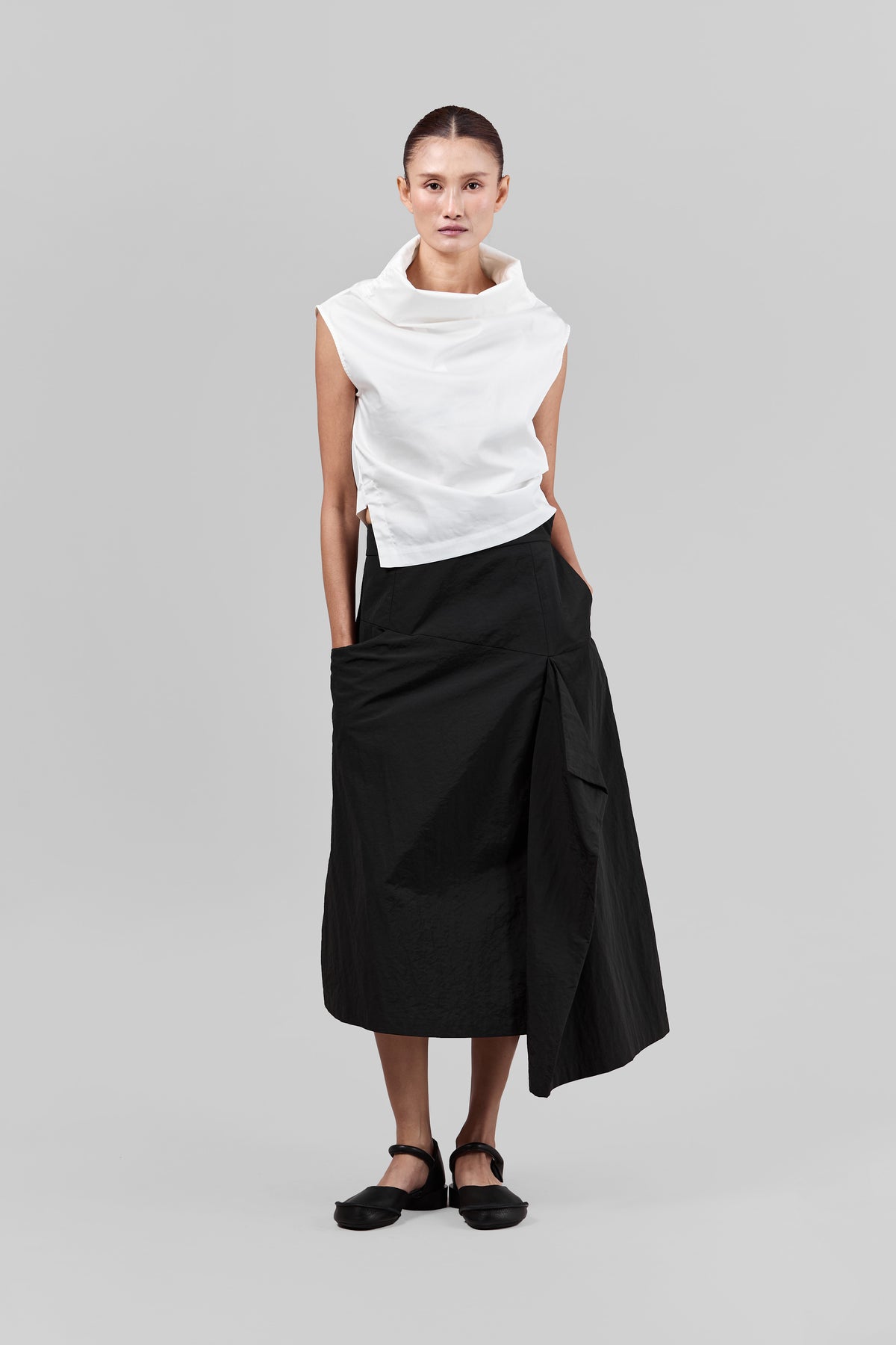 BLACKSUGAR FOLD DRAPED SKIRT | BS26073