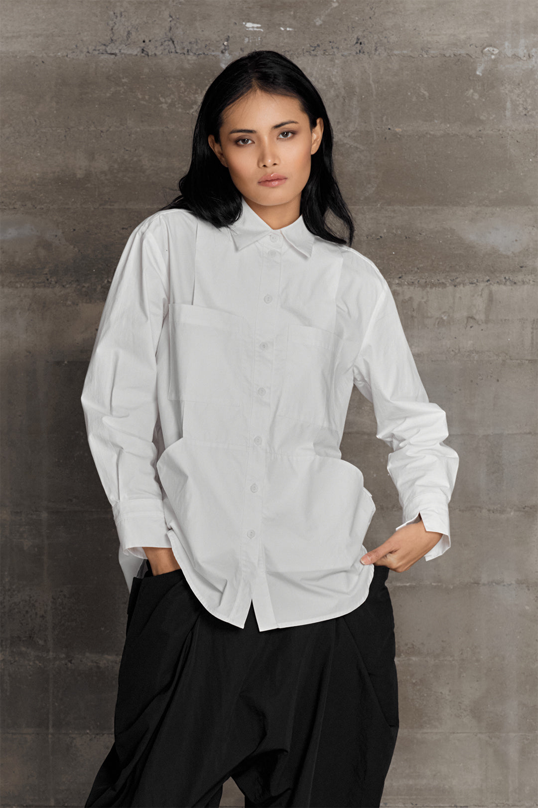 BLACKSUGAR LAYERED BACK SHIRT | BS26024