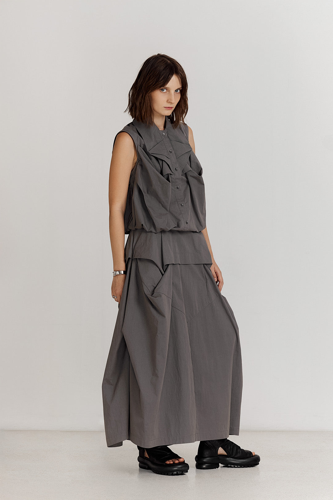 BLACKSUGAR GEO-DRAPE SKIRT | BP26005