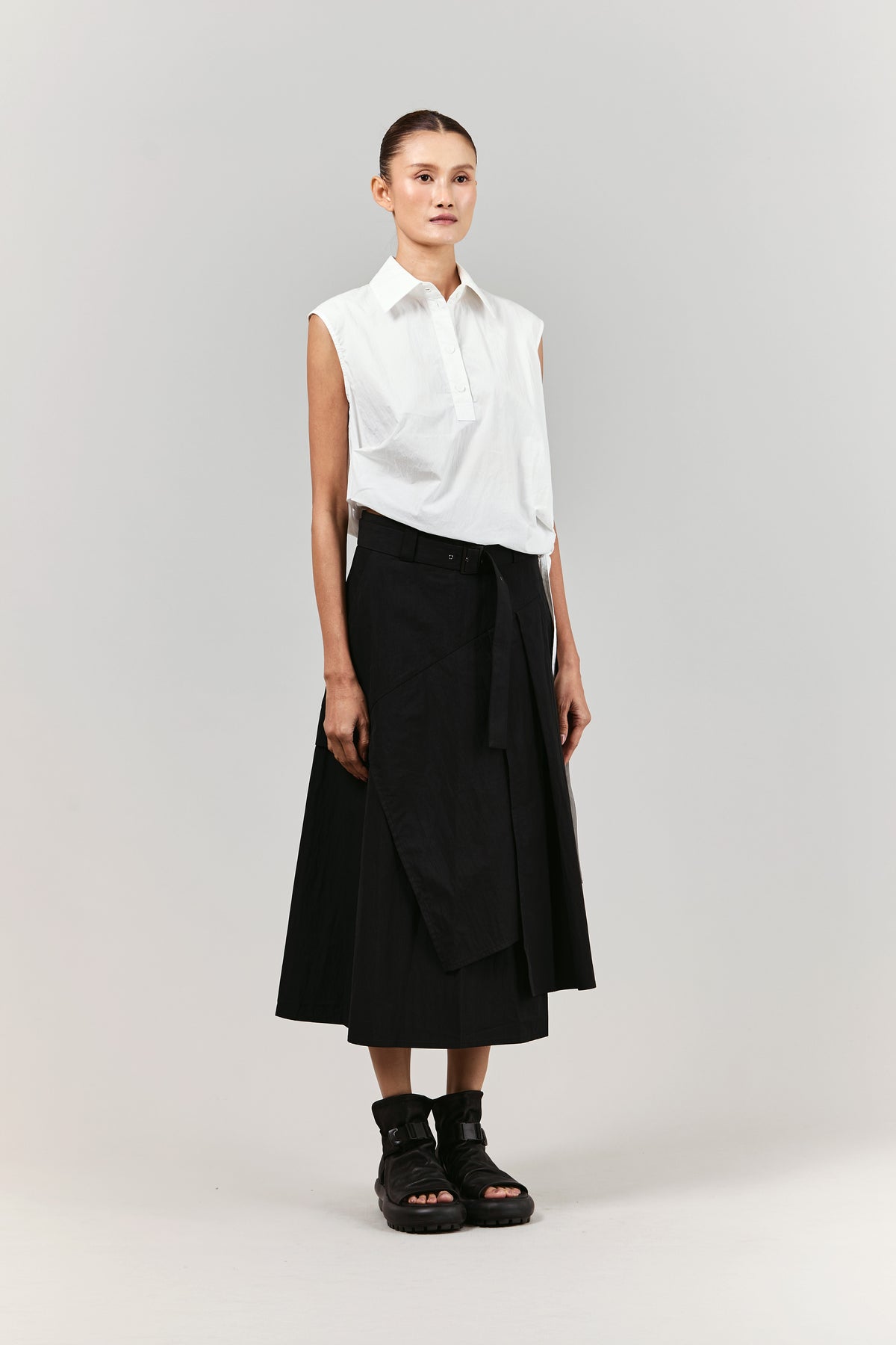BLACKSUGAR ORIGAMI BELTED SKIRT | BS26069