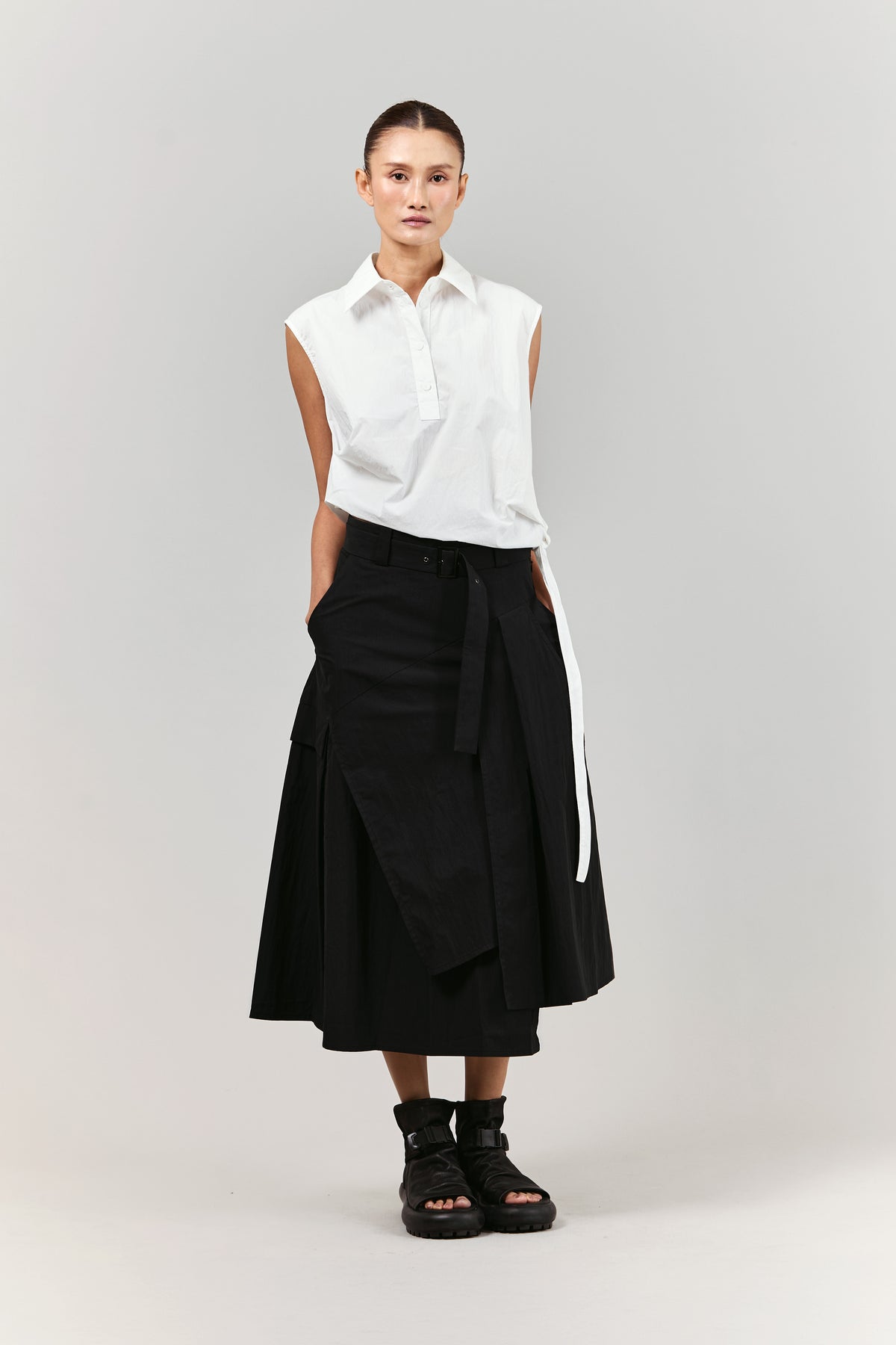 BLACKSUGAR ORIGAMI BELTED SKIRT | BS26069
