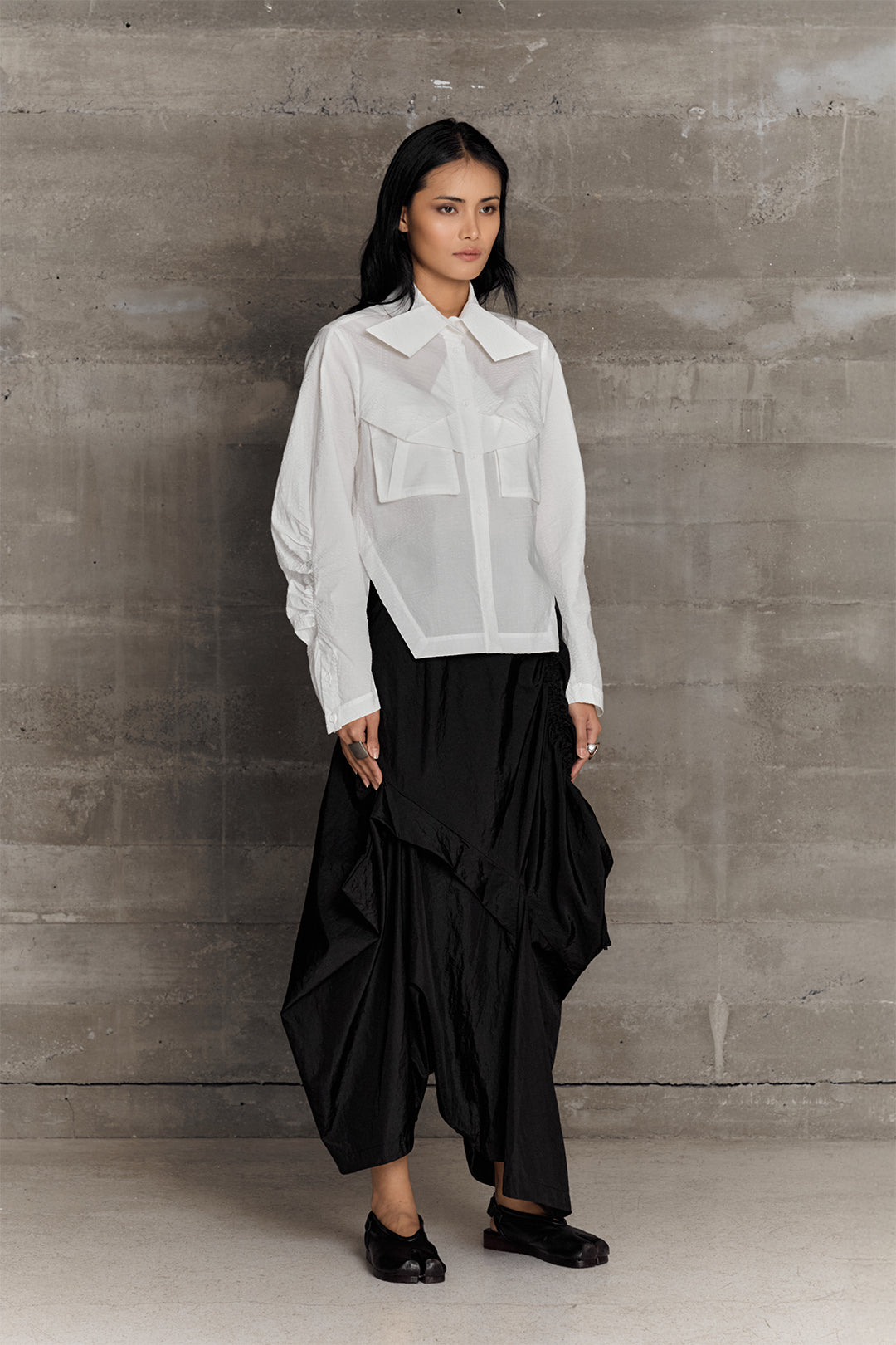 BLACKSUGAR RUCHED SLEEVE SHIRT | BS26015