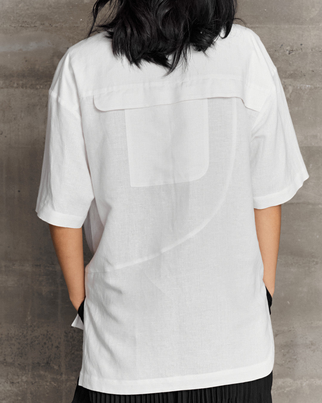 BLACKSUGAR OVERSIZED WHITE BLOUSE | BS26013
